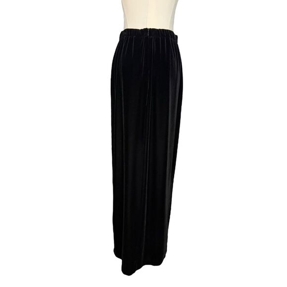 Vintage Women’s 10 Black Velvet Maxi Skirt With Slit Stretch Whimsigoth 90s - Picture 4 of 7